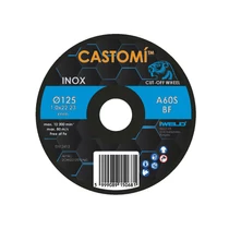 2CWI2212510A60 Vágókorong 125x1 CASTOMÍ fém-inox