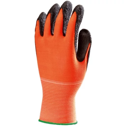 6450    Kesztyű 6450 fluo narancs 10-es fekete latex tenyér